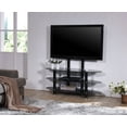 Hodedah Black 3Shelf Glass TV Stand with Mount for TVs up to 42