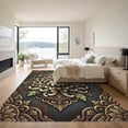 thumbnail image 3 of ODIKA 6' x 9' Machine Washable Non-Slip Area Rug, art nouveau floral High Traffic Rug, Gold, 947792, 3 of 7