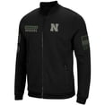 thumbnail image 2 of Men's Colosseum Black Nebraska Huskers OHT Military Appreciation High-Speed Bomber Full-Zip Jacket, 2 of 4