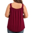 thumbnail image 5 of Daystry Plus Size Tank Tops for Women Loose Fit Lace Sleeveless Women's Summer Tanks Wine Red L, 5 of 14