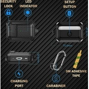 Airpods Pro 2/Pro Case Lock with Cleaner kit&Replacement Ear Tips(S/M/L), Rugged AirPod Pro 2nd/1st Generation Protective Cover for iPod Pro Gen 2023/2022/2019 with Keychain, Black
