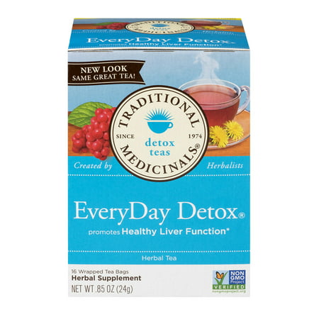 Traditional Medicinals, Everyday Detox Tea Bags, 16 (Best Over The Counter Detox Tea For Weight Loss)