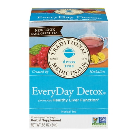 Traditional Medicinals EveryDay Detox Herbal Supplement Tea Bags - 16 CT