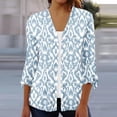 thumbnail image 2 of TrendVibe365 Womens Lightweight Summer Cardigan 3/4 Sleeve Gradient Print Kimono Shirts Shawl Collar Front Open Comfort Outwear Everyday Wear Beach Vacation Outfits Trendy Going Out Cardigan, 2 of 5