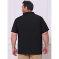 thumbnail image 3 of DARING DIVA Men's Big Tall Casual Short Sleeve Work Textured Knitted Polo Shirt XL Black, 3 of 7