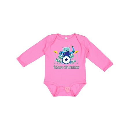 

Inktastic Future Drummer Robot Gift Baby Boy or Baby Girl Long Sleeve Bodysuit