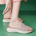 thumbnail image 5 of Leozcaa Women's Comfortable Slide Sandals Air Cushion Knit Slip On Wedge Light Walking Sandals Platform, 5 of 8