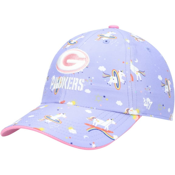 Girls Preschool '47 Purple Green Bay Packers Unicorn Clean Up Adjustable Hat