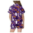 thumbnail image 6 of BOOMNY Halloween Girls 2 Peice Pajamas Sets Hallowmas Pumpkin Ghost Graphic Short Sleeve Buttons Sleepwear Tops Shorts Pjs Set for Kids Cozy Loungewear Homewear, 6 of 6