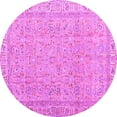 thumbnail image 1 of Ahgly Company Machine Washable Indoor Round Abstract Pink Contemporary Area Rugs, 6' Round, 1 of 4