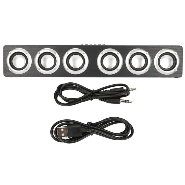 Barra de sonido Bluetooth 5.0, altavoz inalámbrico multifuncional con efecto de graves potentes para teléfono, tableta y PC, color negro