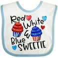 thumbnail image 3 of Inktastic 4th of July Red, White and Blue Sweetie Cupcakes and Stars Boys or Girls Baby Bib, 3 of 4