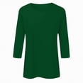 thumbnail image 6 of Towmus Womens Tops 3/4 Sleeve Solid Color Crew Neck T Shirt Oversized Casual Women Blouse Business Work Summer Dresses S-3XL Under $6, 6 of 6