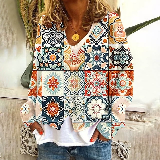 LOVZFMLL Vestes pour Femmes Mode Cardigan Imprimé Veste Décontractée Mode Manches Longues Col Haut/chemise à Capuche Décontractée
