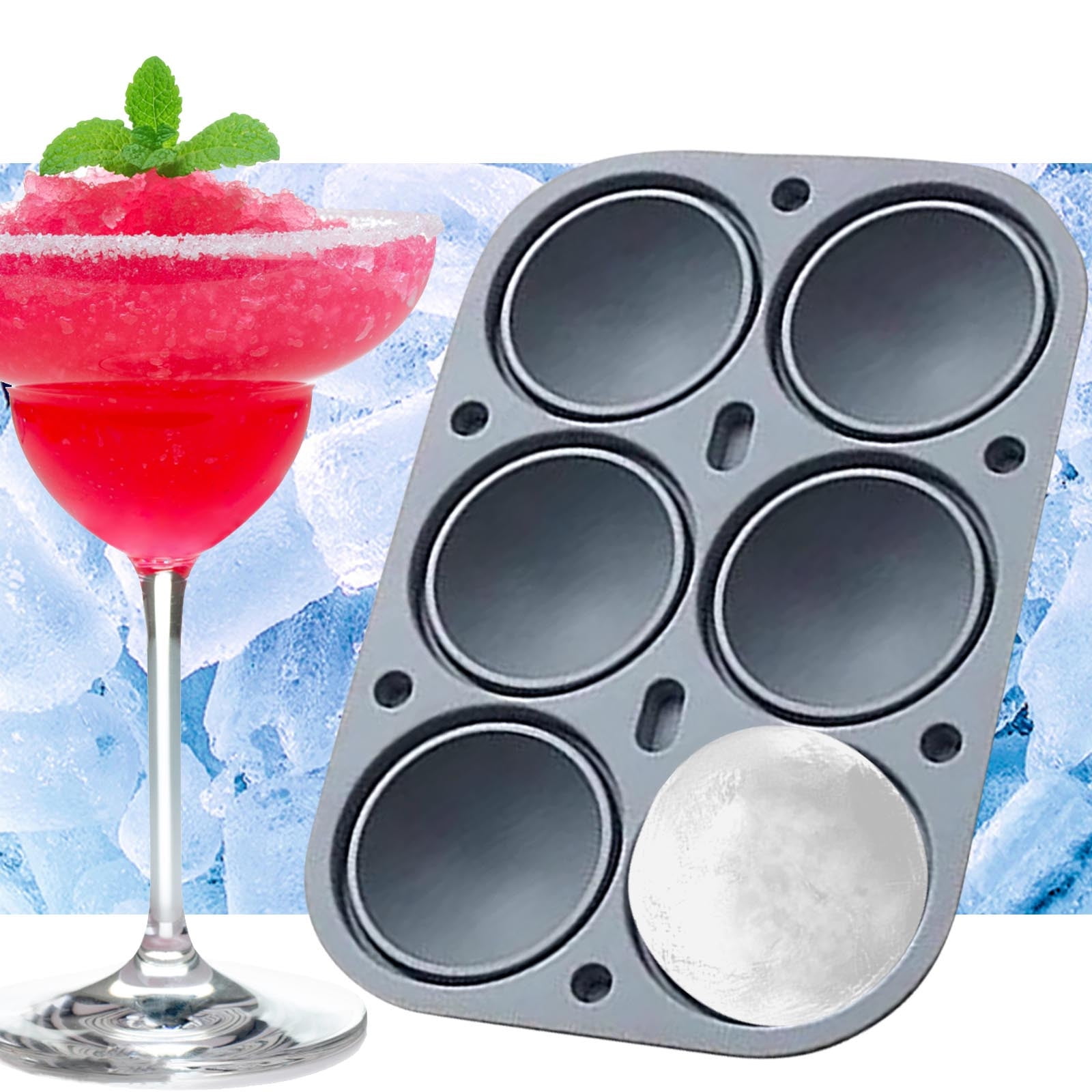 Fufafayo Ice Hockey Ice Tray, 6-Cavity Silicone Ice Maker for Whiskey Cocktails, Spherical Ice Ball Maker for Freezer, Bar Accessory for Party, Kitchen or Home Bar, Fun Sports Design