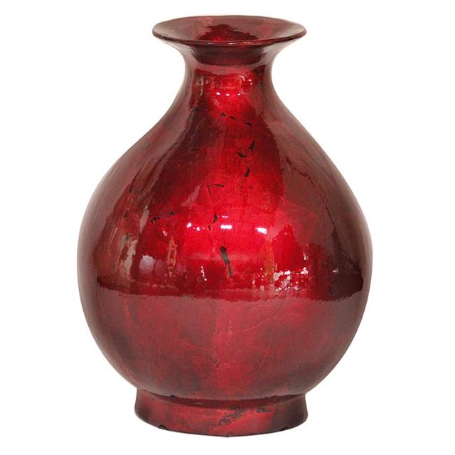 Heather Ann Creations W0763-PRED Rachel 19 in. Foiled & Lacquered Ceramic Vase - Red