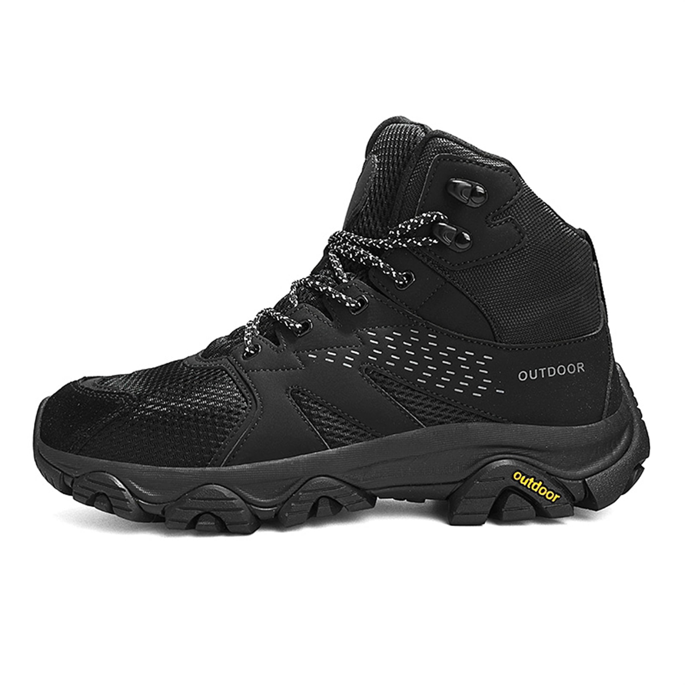 YOURDIARY Womens Mens High-Top Hiking Shoes Outdoor Breathable Anti-Slip Athletic Shoes Trekking Sneakers