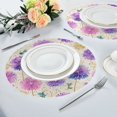 thumbnail image 4 of 15.4" Round Placemat Set of 1 Polyester Fabric Place Mats Non-Slip Dining Kitchen Table Mats for Kitchen Party Decor Watercolor Dandelions Pattern, 4 of 5