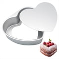thumbnail image 1 of Molde para Pasteles en Forma de Corazón de 8 Pulgadas, Molde para Pasteles con Forma de Corazón de Aluminio, Molde para Hornear Desmontable Desmontable para Hacer Pasteles, 1 of 5