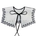 thumbnail image 1 of Whigetiy Women Organza Embroidered Fake Collar Detachable Top Girls Clothes Accessories, 1 of 18