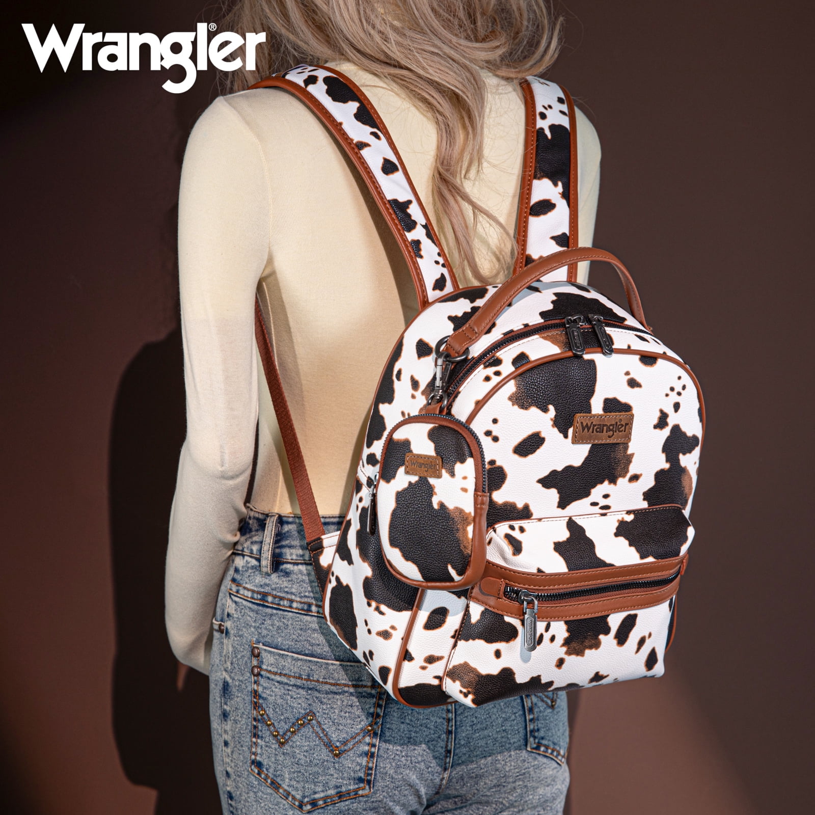 Montana West Wrangler Mini Backpack Cute Cow Print Backpack Purse for Women