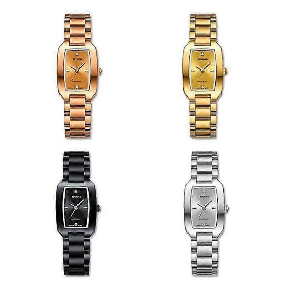 BINBOND N321 Square Metal Quartz Watch, Color: Black Black