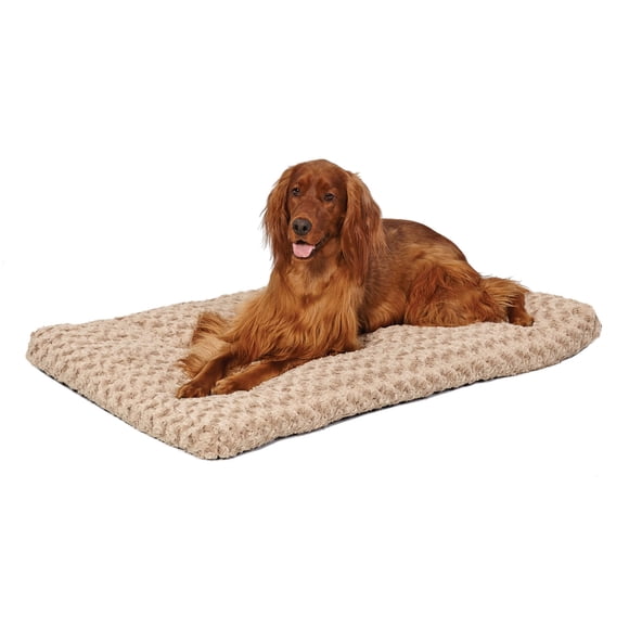 Plush Dog Bed | Ombré Swirl Dog Bed & Cat Bed | Mocha 40L x 27W x 2.5H - Inches for Large Dog Breeds
