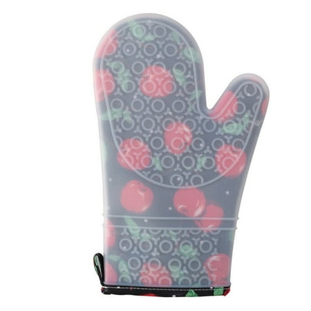 

HOVTOIL Baking Glove 1Pc Kitchen Floral Thicken Cotton Padded Heat Resistant Oven Baking Glove Mitten