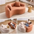 thumbnail image 5 of LUCKHAO Donext Inspired Chenille Sofa with Dual Seat Depth, 400lbs Capacity No-Assembly Loveseat,Meditation Sofa for Small Spaces,Living Room(Orange), 5 of 7