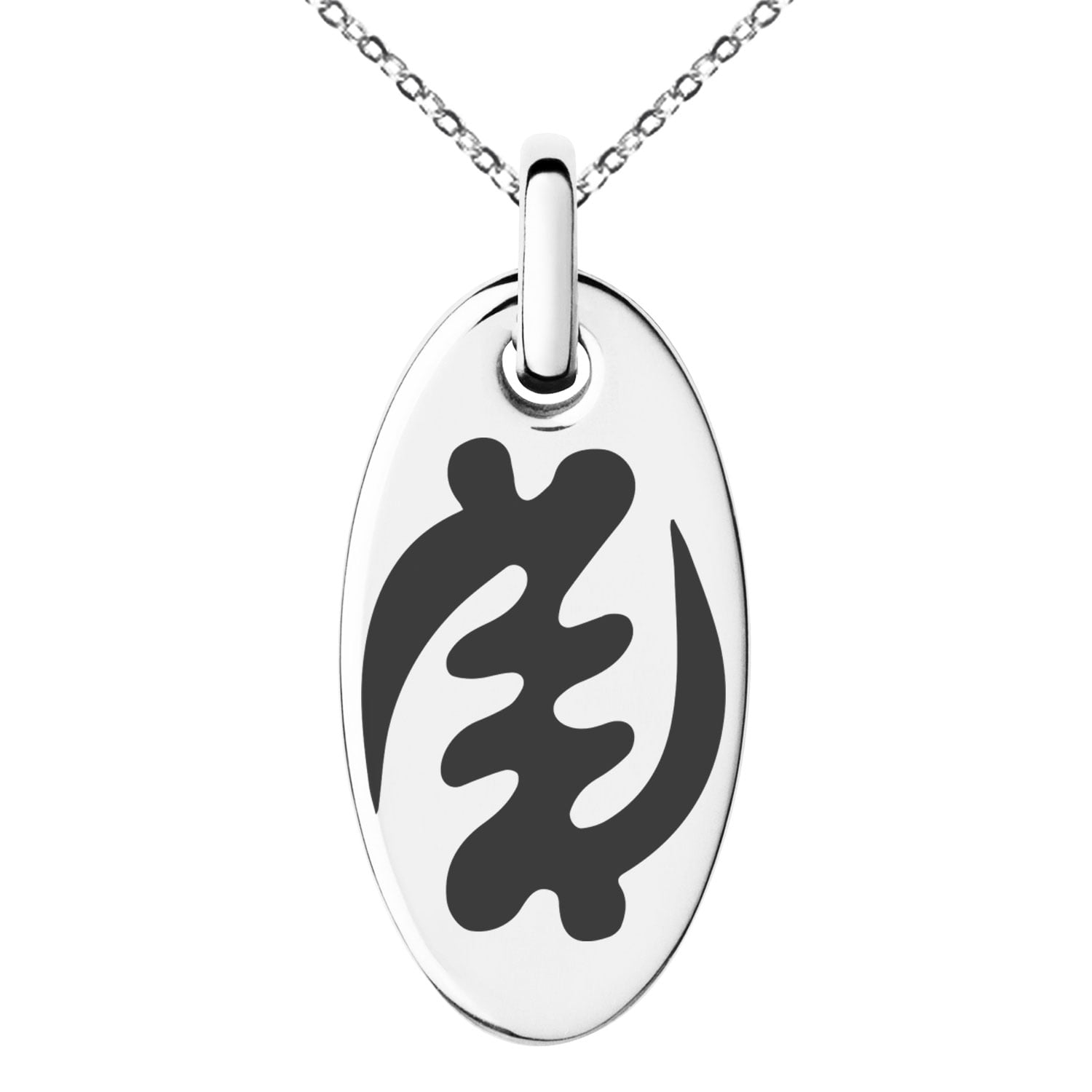 Stainless Steel Aztec Supremacy Rune Engraved Small Oval Charm Pendant ...