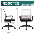 thumbnail image 6 of CL.HPAHKL Ergonomic Office Chair, Adjustable Mesh Computer Chair with Lumbar Support Armrest, Swivel Rolling Desk Chair with Fixed Armrests, Mid Back Task Chair for Home, Office, White, 6 of 7