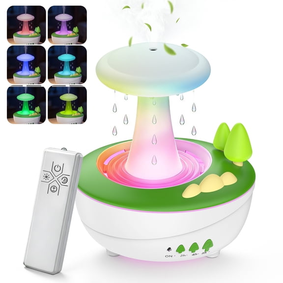 Fimilo Raindrop Aroma Diffuser 280ml, Essential Oil Diffuser with 7-Color LED, Cool Mist Humidifier with Soothing Mist & Water Droplet, White Noise, for Home Office Bedroom Gift