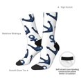 thumbnail image 4 of Vsdgher Navy Blue Anchor Crew Socks for Men & Women, Breathable Casual Athletic Ankle Socks, 4 of 6