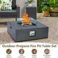 thumbnail image 3 of GloryStar 36inch Outdoor Propane Fire Pit Table, 50,000 BTU, Includes Wind Guard, Removable Lid, Side Table, Lava Stones & Protective Rain Cover, 3 of 8