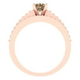 thumbnail image 4 of Clara Pucci 14K Rose Gold 0.86 Simulated Champagne Engraveable Engagement Ring + Wedding Band Set, 4 of 7