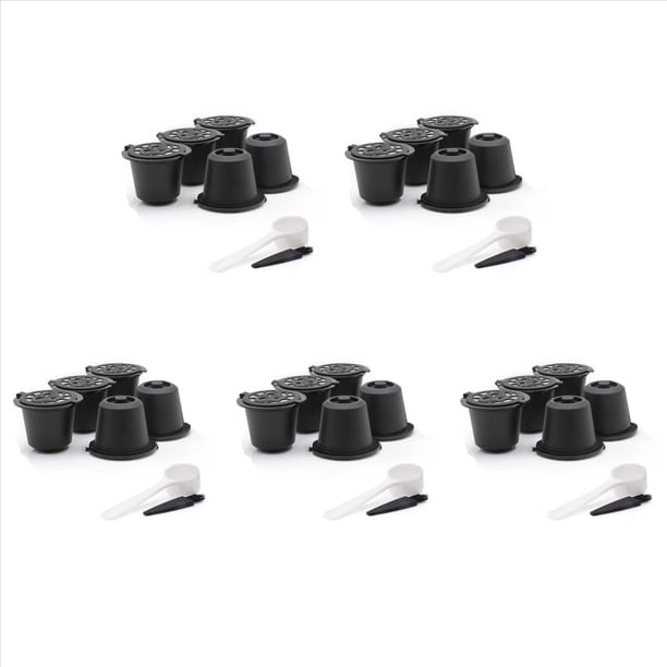 25 CáPsulas Reutilizables Filtro de CáPsula de Café Recargable con MáQuinas de Café con Cepillo Cuchara de Café