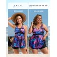 thumbnail image 2 of Traje de baño Tankini Hanna Nikole para mujer, talla grande, color morado 18+, 2 of 6