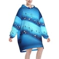 thumbnail image 2 of Couverture Surdimensionnée Imprimée Notes Musicales Bleu Ciel Chandail à Capuchon Xmas Adultes Cadeau Chaud d'Hiver avec Poche, 2 of 6