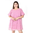 thumbnail image 4 of Vestido vaporoso Roman Fashion rosa con flores Talla 42 Curvy Plus Size, 4 of 5