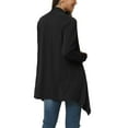 thumbnail image 3 of MODA NOVA Juniors Spring Fall Draped Open Front Casual Long Sleeve Lightweight Cardigan Black XL, 3 of 6