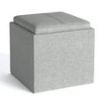 thumbnail image 7 of Simpli Home Rockwood 17 inch Wide Contemporary Square Cube Storage Ottoman with Tray in Cloud Grey Linen Look Fabric, Assembled, 7 of 7