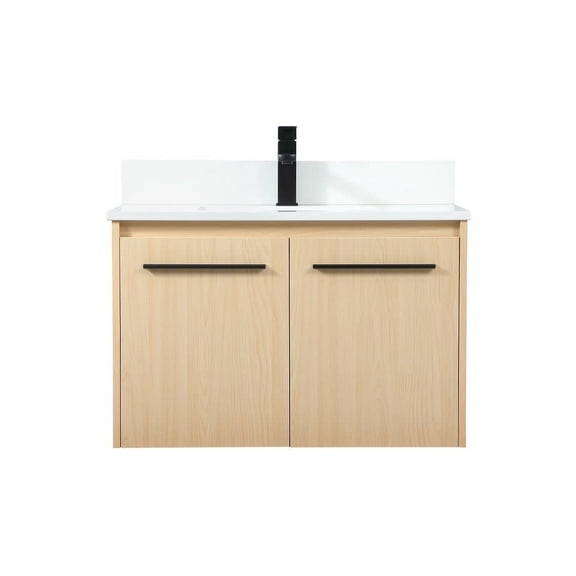 30 inch single bathroom vanity in maple with backsplash