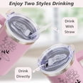 thumbnail image 6 of Personalized Tumbler Custom Name Birth Flower Floral 40 oz Tumblers with Handle and Straw Stainless Steel Insulated Personalized Coffee Cup Mug Christmas Birthday Gifts for Men Women, 6 of 7