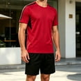 thumbnail image 4 of Miqool Big and Tall Men's Activewear Short Sleeve Crewneck Tee and Shorts Set Summer Outfit Casual Athletic Sports Tracksuit, 4 of 8