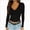 A91-Black, variant on Womens Deep V-Neck Long Sleeve Fitted Top,Soft Basic Tee
