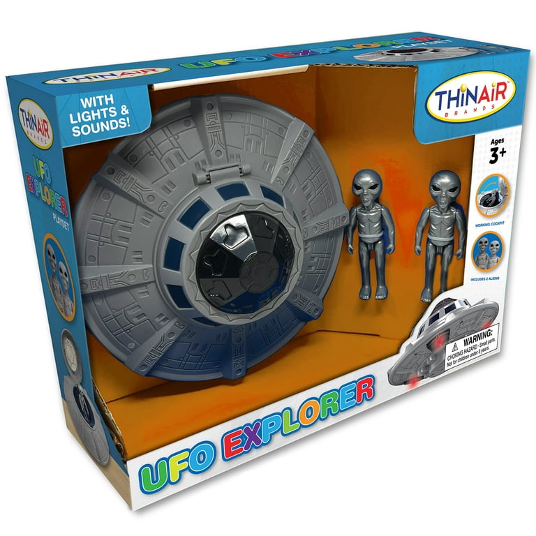 STEM Adventure Space UFO Toy Playset for Kids with Aliens, Lights