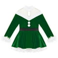 thumbnail image 3 of Zaldita Kids Girls Christmas Dress up Velvet Dance Dress Stand Collar Tutu Dress Winter Party Green 10, 3 of 6