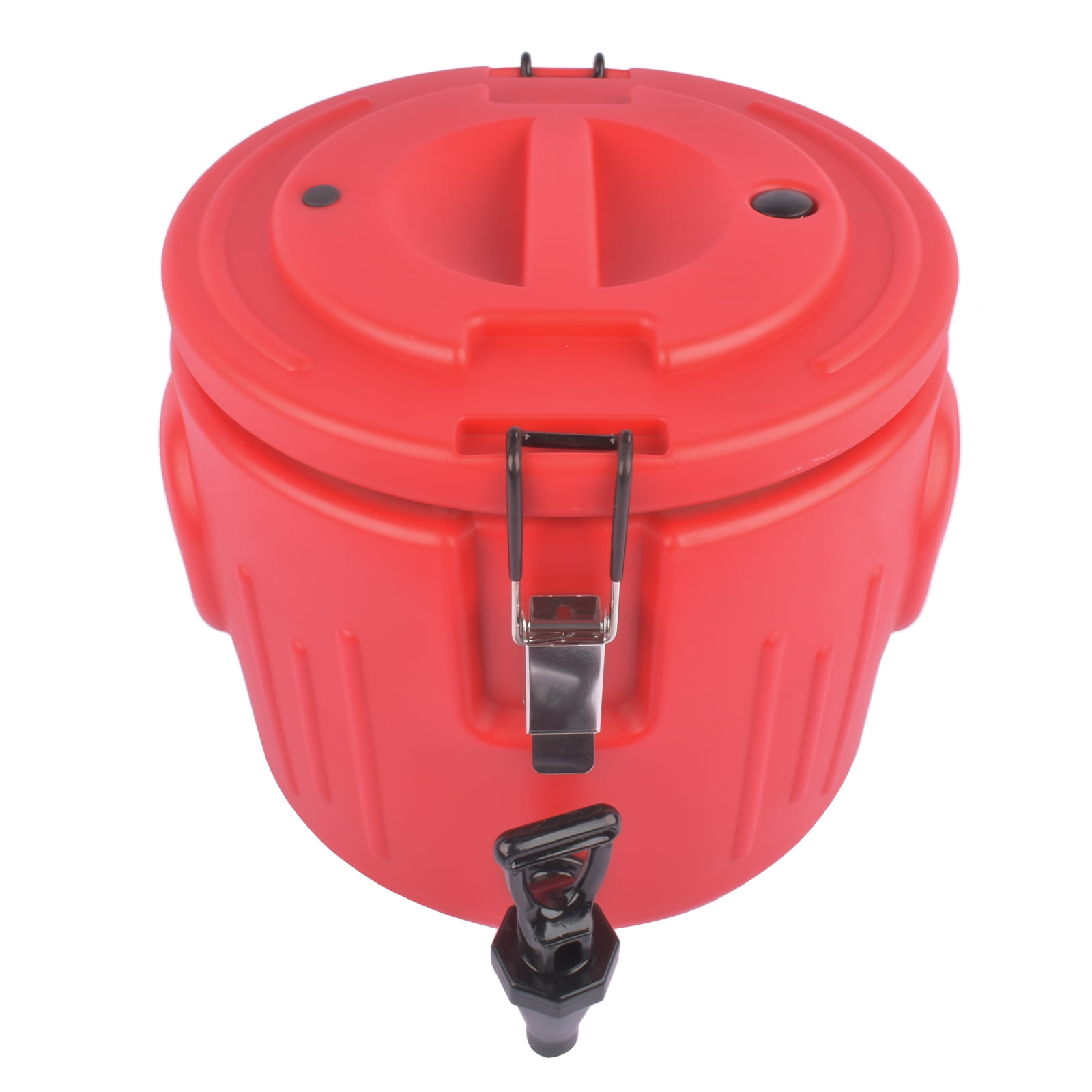 Insulated Beverage Cooler Ice and Hot Drink Dispenser with 304 Stainless Steel Interior and Spout, Portable Water Cooler with Handles, Outdoors Water Jug, Red (2.6/4/5 Gallon)