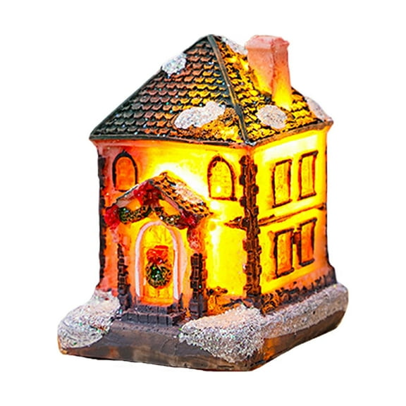 Christmas Village LED Lighted Christmas Village Houses with Figurines Christmas Village Collection Indoor Room Decor