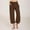 Coffee, variant on Juslio Capris Linen Pants Women Elastic Waist Drawstring Wide Leg Capris Loose Linen Capris